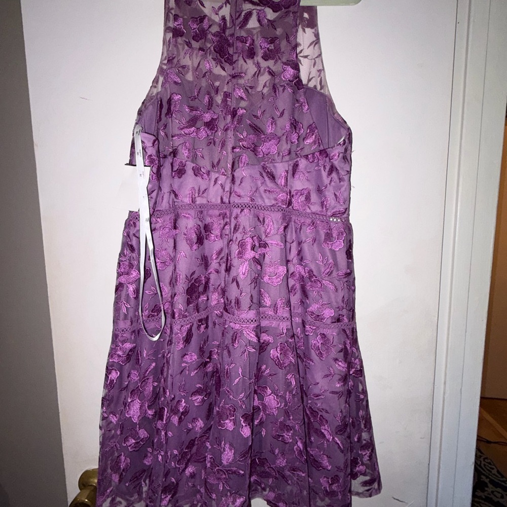 NWT David's Bridal Purple Midi Dress - Picture 6 of 7